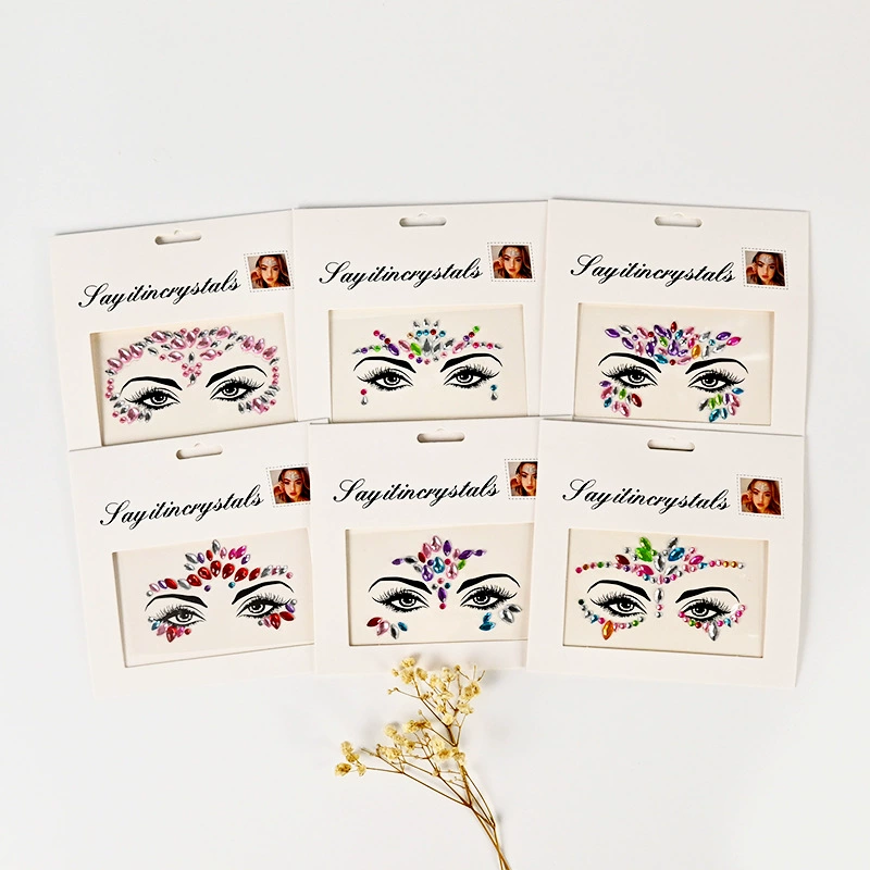 Наклейки для лица и бровей DIY, акриловые стразы, персонализированные, новые, для сцены, трансграничные поставки