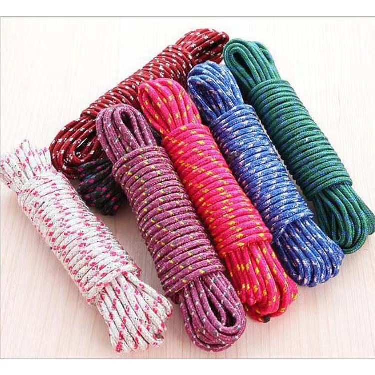 Cuerda de secado negrita nylon antideslizante a prueba de viento tendedero cuerda de secado al aire libre 10-Metro bolsa colgante pantalones cuerda image 6