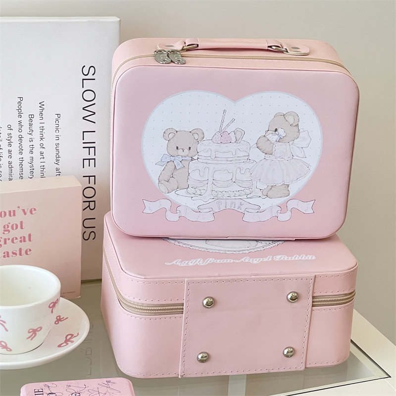 Bolsa de maquillaje de mujer hermosa bolsa de maquillaje caja de maquillaje portátil caja de almacenamiento impermeable de gran capacidad