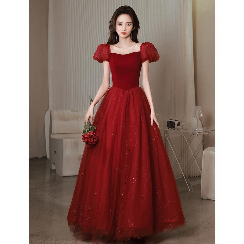 Vestido de Novia Estilo Princesa Fugitiva, Nuevo Diseño 2025, Rojo Elegante, Vestido de Compromiso de Verano, Vestido de Novia para Mujer image 1