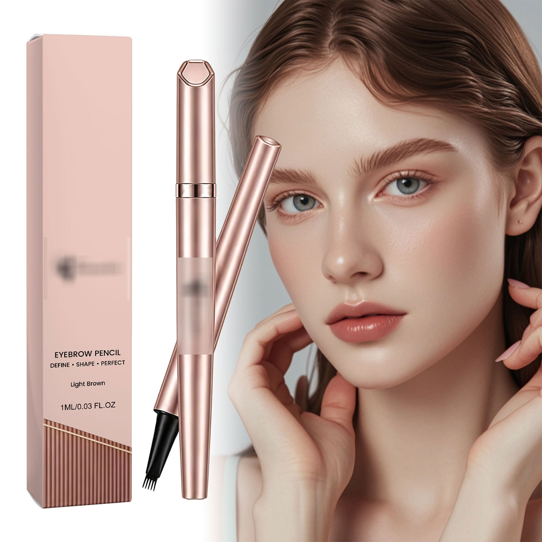 Long-Lasting Waterproof Eyebrow Pencil (Light Brown) That Applies Smoothly, Doesn'T Smudge Easily, and Provides Smooth, Three-Dimensional Color for Everyday Makeup