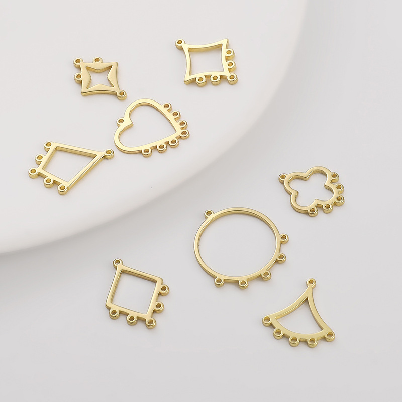 14K gold-wrapped color-preserving copper multi-hanging hollow love eardrops handmade diy eardrops multi-hanging ring jewelry accessories 14K gold-wrapped color-preserving copper multi-hanging hollow love eardrops handmade diy eardrops multi-hanging ring jewelry accessories