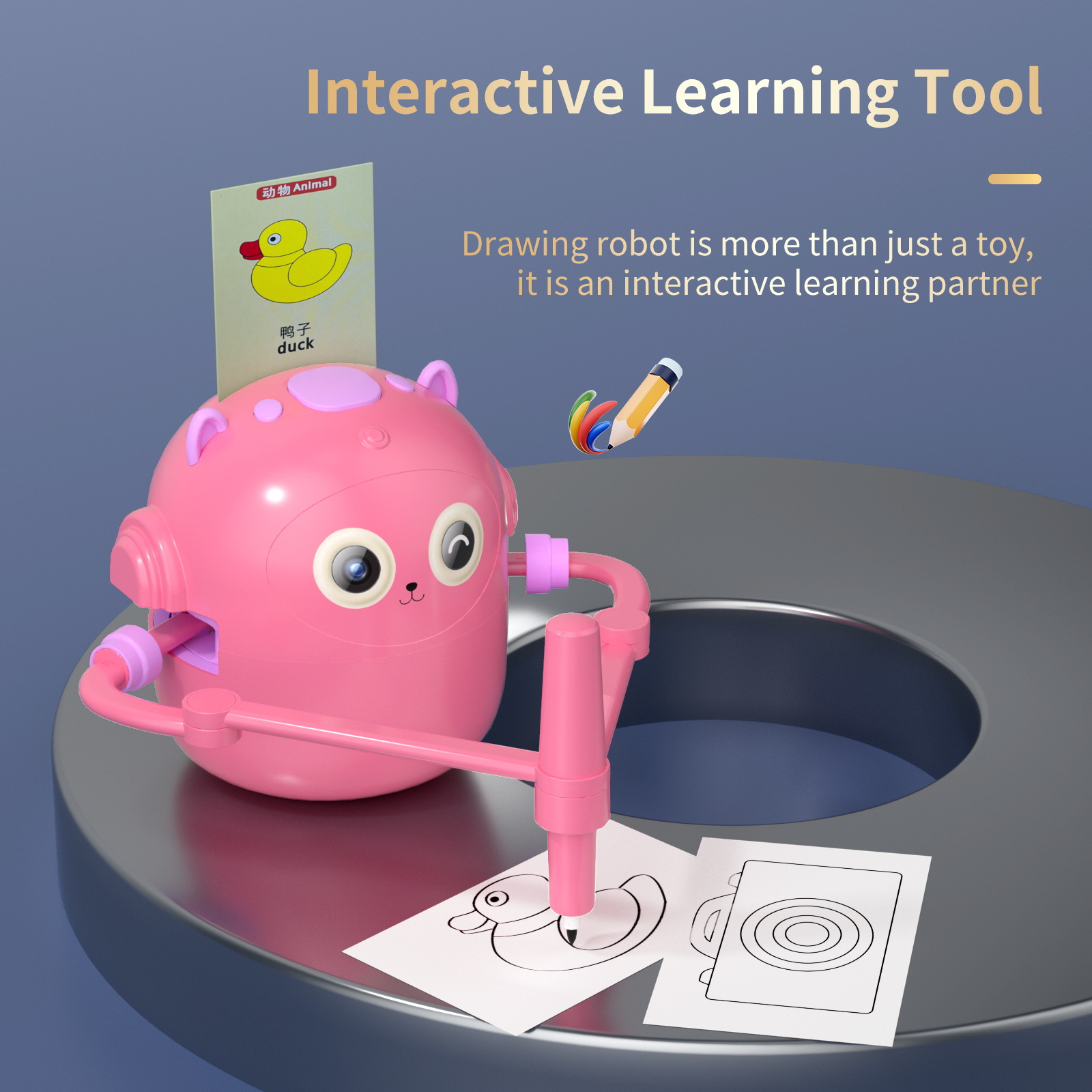 Dibujo robot inteligente juguete de educación temprana tarjeta USB transfronteriza carga juguete robot de pintura