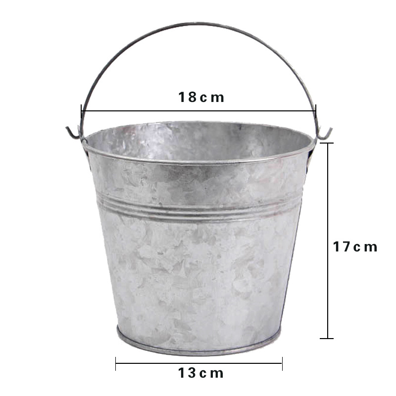 Los fabricantes suministran pequeño cubo de hierro venta al por mayor apenado metal maceta de hierro Cubo de hierro palomitas de maíz simulación de maceta
