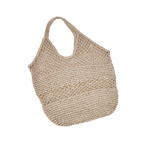 New ins large capacity hollow woven beach bag shoulder straw bag paper rope casual women's bag beach bag