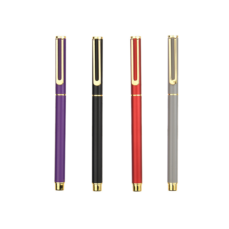 Pluma metálica personalizada LOGO hollow pin grabable regalos de negocios pluma neutra pluma negra papelería de oficina