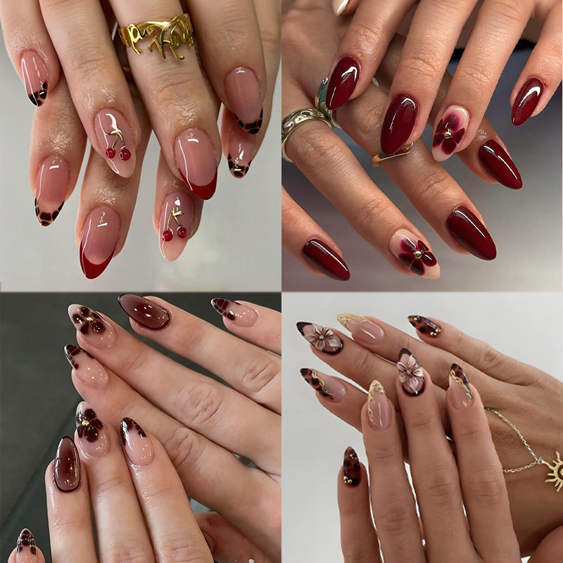 Cross-border Almond Press-On Nails 96PCS Almond Press-On Nails High-End Nail Art Patches Finished False Nails Cross-border Almond Press-On Nails 96PCS Almond Press-On Nails High-End Nail Art Patches Finished False Nails