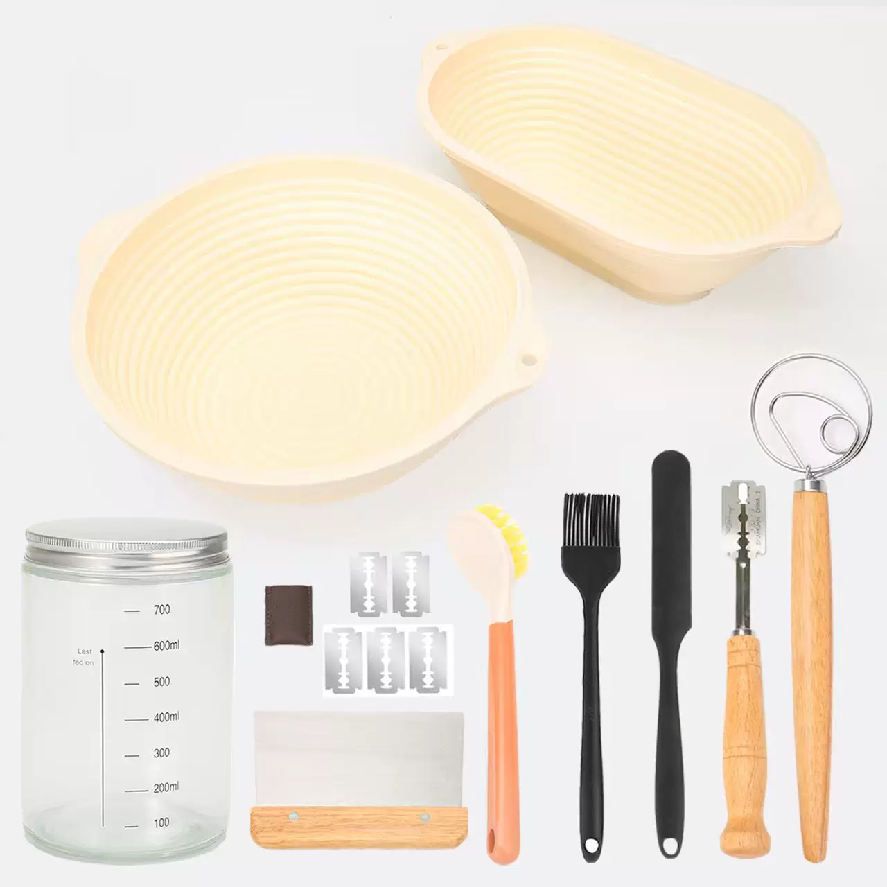 烘焙工具套装发酵碗刮板刷子木柄刮刀面包整形工具全套