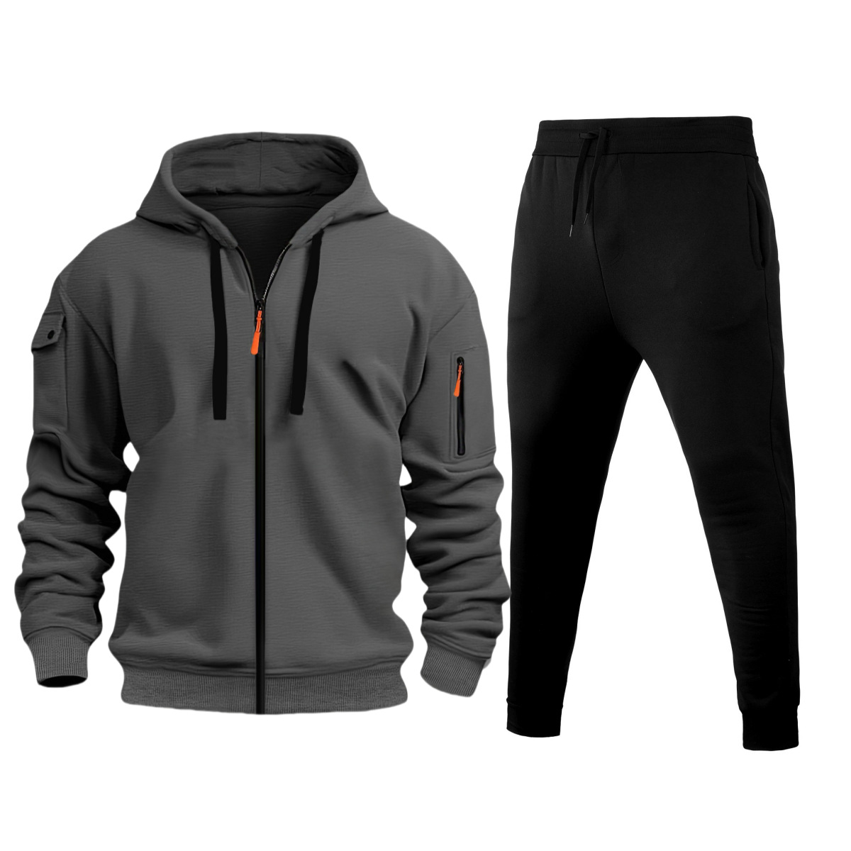 다크 그레이와 블랙 팬츠