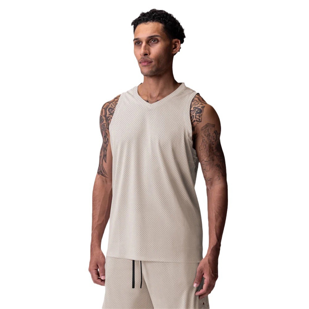 Chalecos de hombro para hombres de verano transfronterizos, ojos abiertos, ventilación, secado rápido, tendencia de fitness, deportes sin mangas, blusas relajadas, estadounidenses image 6