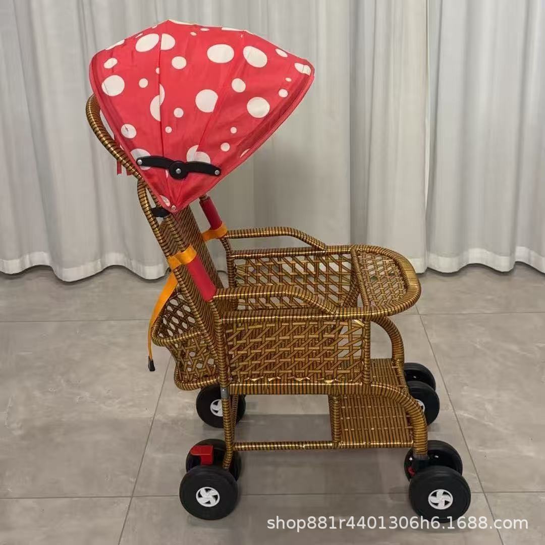 Carriola de Bebé Reclinable de Tubo Galvanizado, Ligera con Doble Amortiguación para Uso Interior y Exterior image 8