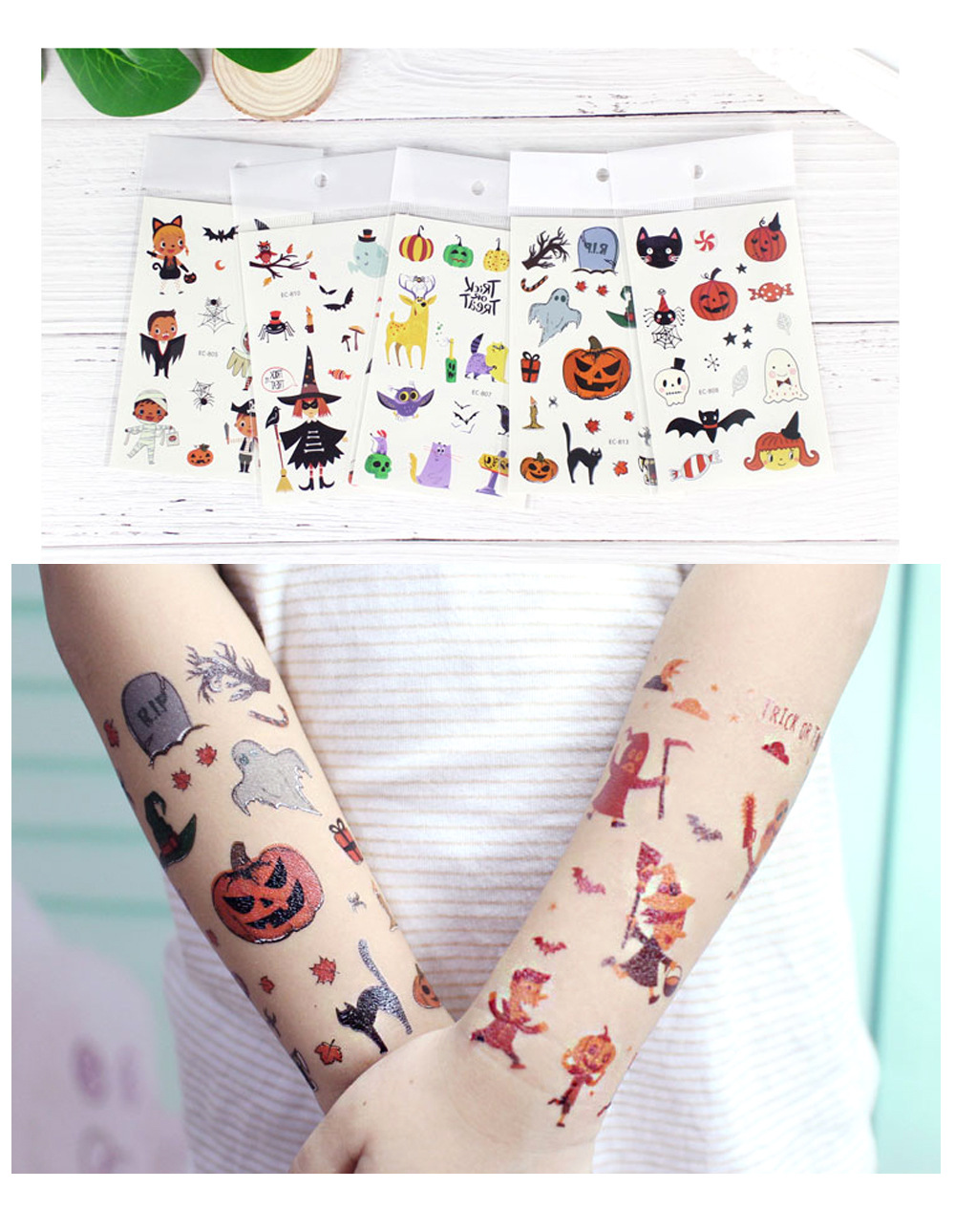 Halloween Festival Halloween Pumpkin Masquerade Party Tattoo Stickers