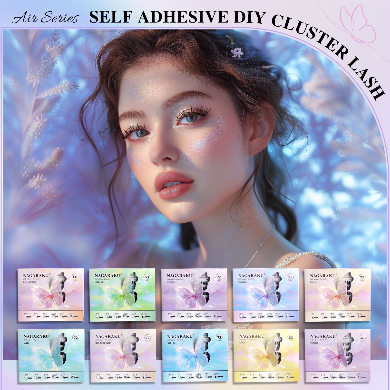 NAGARAKU SA-A serie de aire libre de pegamento pestañas 0 caja de pestañas autoinjerto ultra ligera y suave