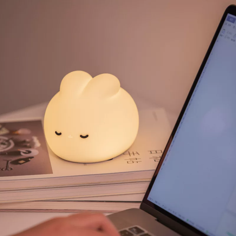 Силиконовая ночная лампа-кролик BD‑NL‑20 (Dream Rabbit), USB-перезаряжаемая, тёплый свет 3000K, 800мАч