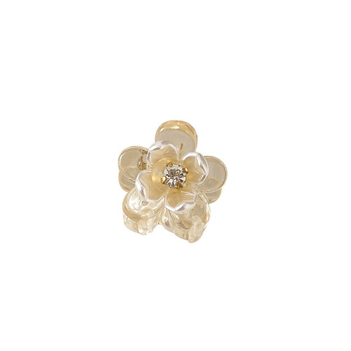 Transparent small number claw hairpin with elegant floral bangs, cute mini side bang hairpin, exquisite hair accessories wholesale
