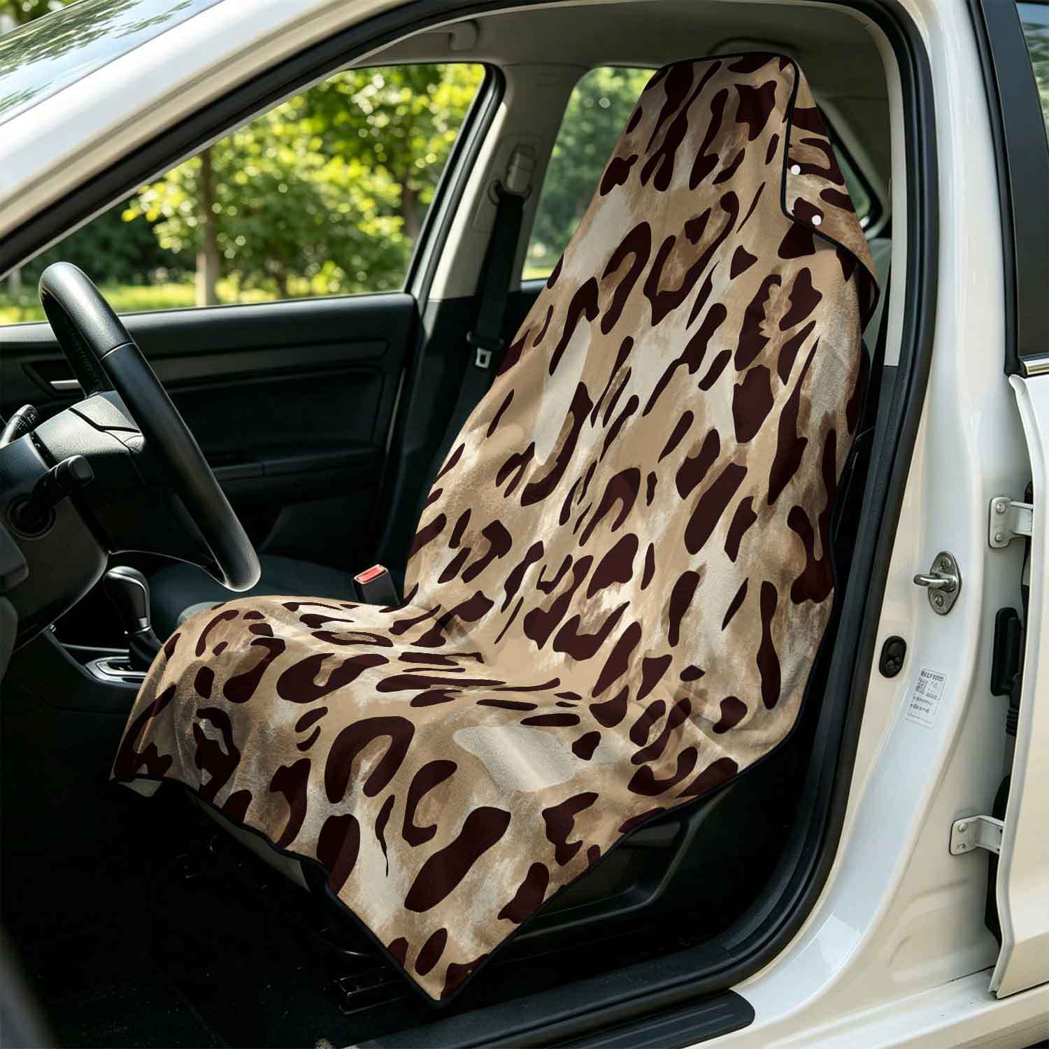 Printed bath towel and car seat cover 2-in-1, ultra-fine fiber outdoor beach and car dual-use universal seat cushion