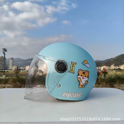 Motosiklet kaskı (dəbilqə) Helmet Autumn and Winter Battery - blue-tiger-hd-long-lens-suitable-for-small-helmets-aged-1-5-years-old