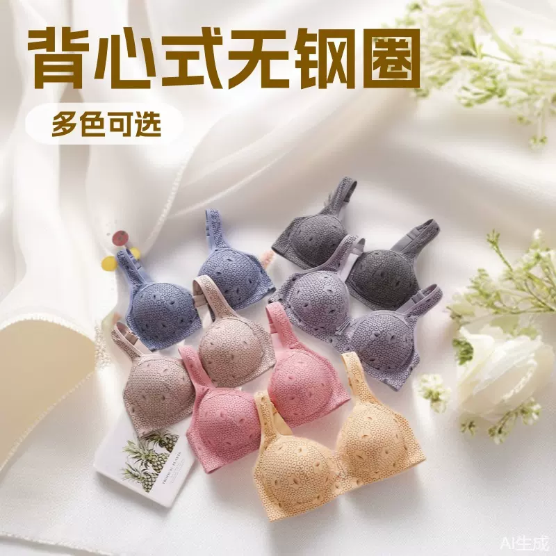2022夏季新品背心式可调节内衣聚拢妈妈款收副乳蕾丝无钢圈文胸衣
