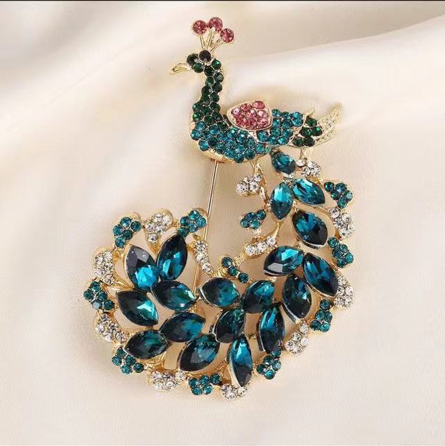 Elegante Pfauenbrosche Für Damen Hochwertiges Modeaccessoire_voghion.com
