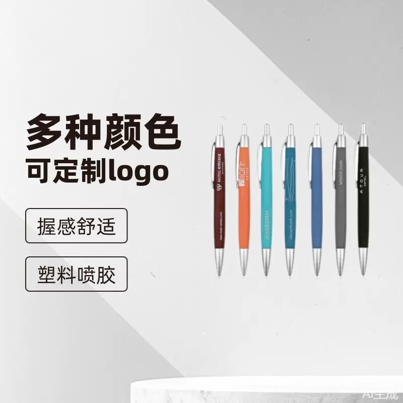 现货急速商务展会办公圆珠笔 印刷企业logo酒店笔 塑料喷胶广告笔