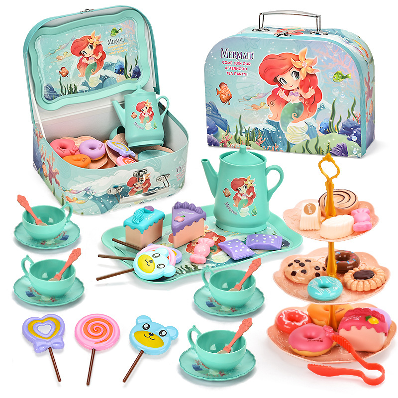 Niña transfronteriza casa postres juegos de té de simulación dulces donuts para niños té de la tarde juegos de regalo lotes