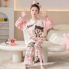 2025儿童睡衣长袖夏季东南亚长裤亲子大女童睡衣外贸款卡通女童潮