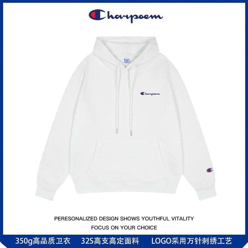 Champion Graffiti 202 Spring/Summer 2023 New Collection, Heavyweight 420g, Trendy Embroidered Fleece-Lined Hoodie, Loose-Fit Couple's Style, Men's