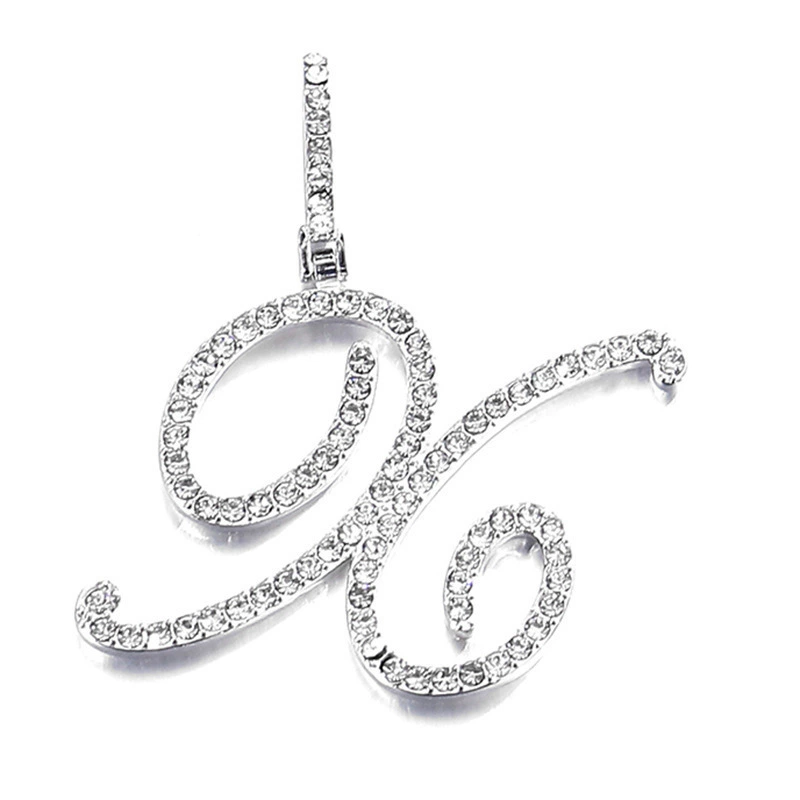 Подвес-цепочка из медной основы с позолотой 18K и цирконами, цепочка 45+5 см, подвеска 5 см