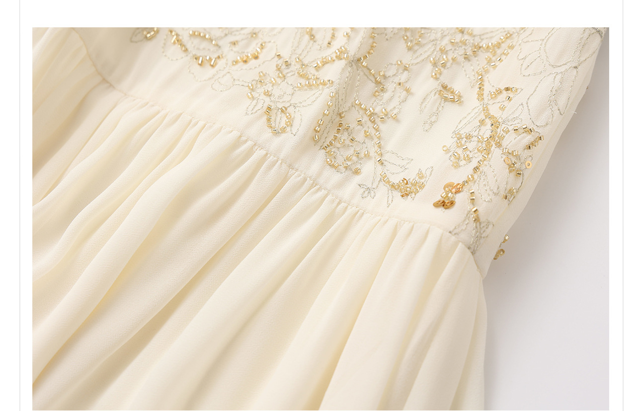 Đầm maxi nữ phong cách Trung Hoa thêu đính cườm retro mùa hè — Màu cà phê mẫu ngắn, Màu đen mẫu ngắn, Màu mơ mẫu ngắn, Màu đen dáng dài chi tiết 12