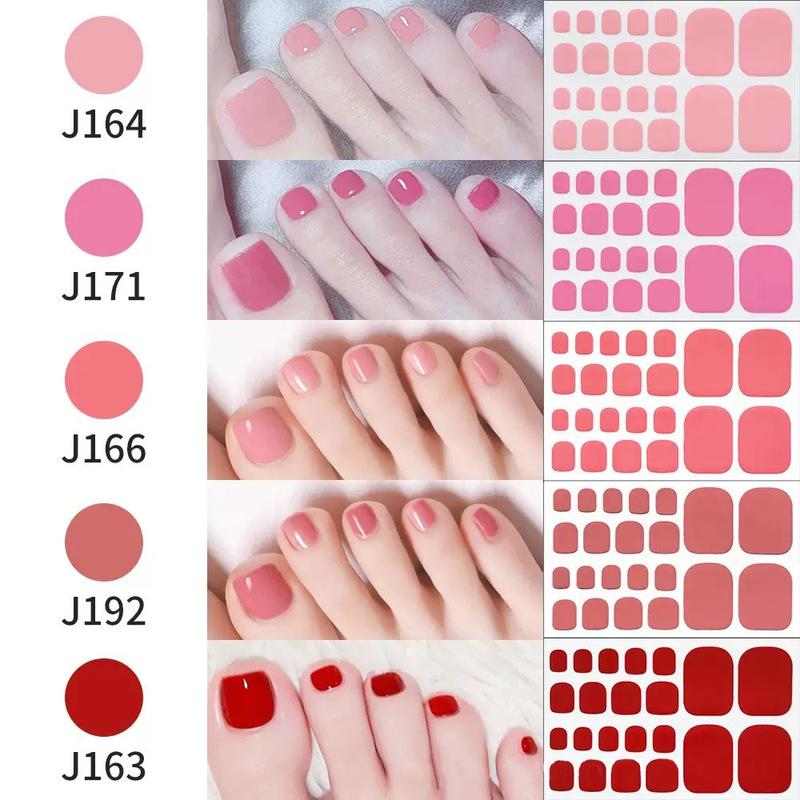 Cross-Border Hot-Selling Solid Color Toenail Stickers, Full Coverage, No-Bake Single-Color Toenail Stickers, Direct Purchase from the Manufacturer Cross-Border Hot-Selling Solid Color Toenail Stickers, Full Coverage, No-Bake Single-Color Toenail Stickers, Direct Purchase from the Manufacturer