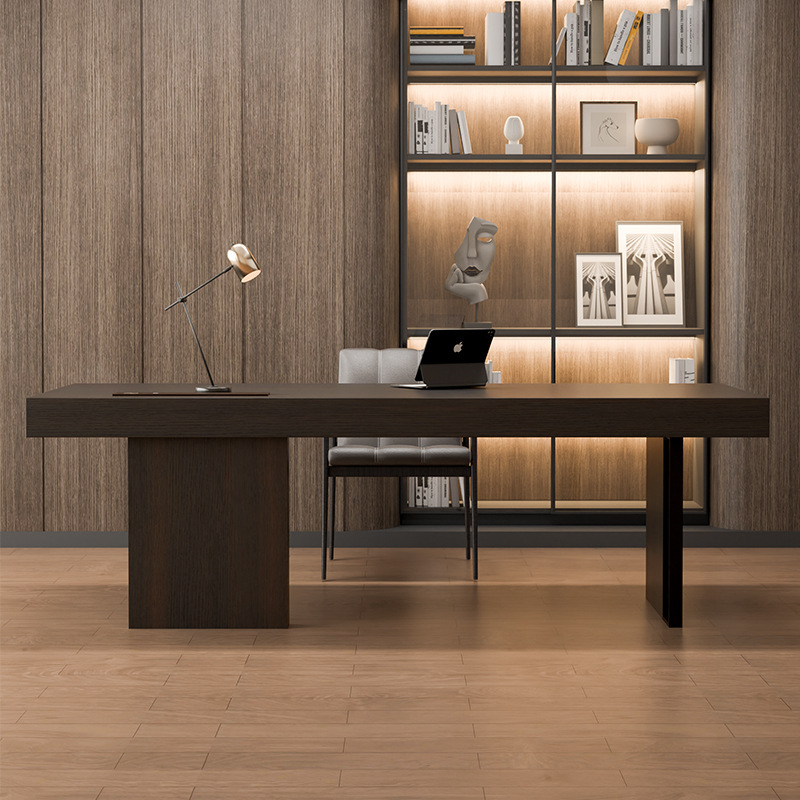 Desk, Light Luxury Modern Home Writing Desk, Italian Minimalist Office Desk, High-End Design Study Room Boss Computer Desk