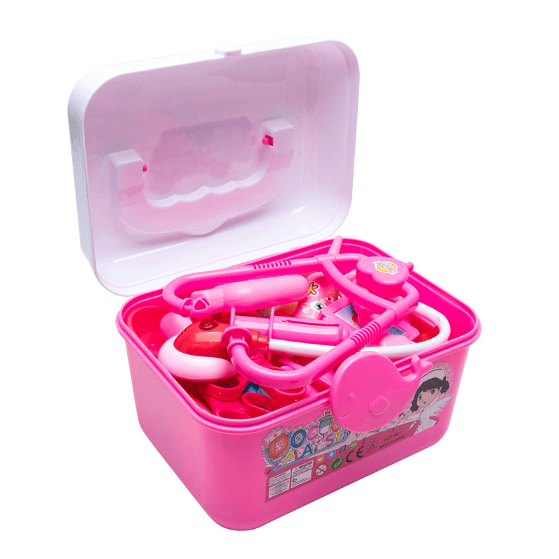 Los niños juegan a las casitas pequeño doctor juego de juguete chica enfermera herramienta inyección caja médica estetoscopio Masculino