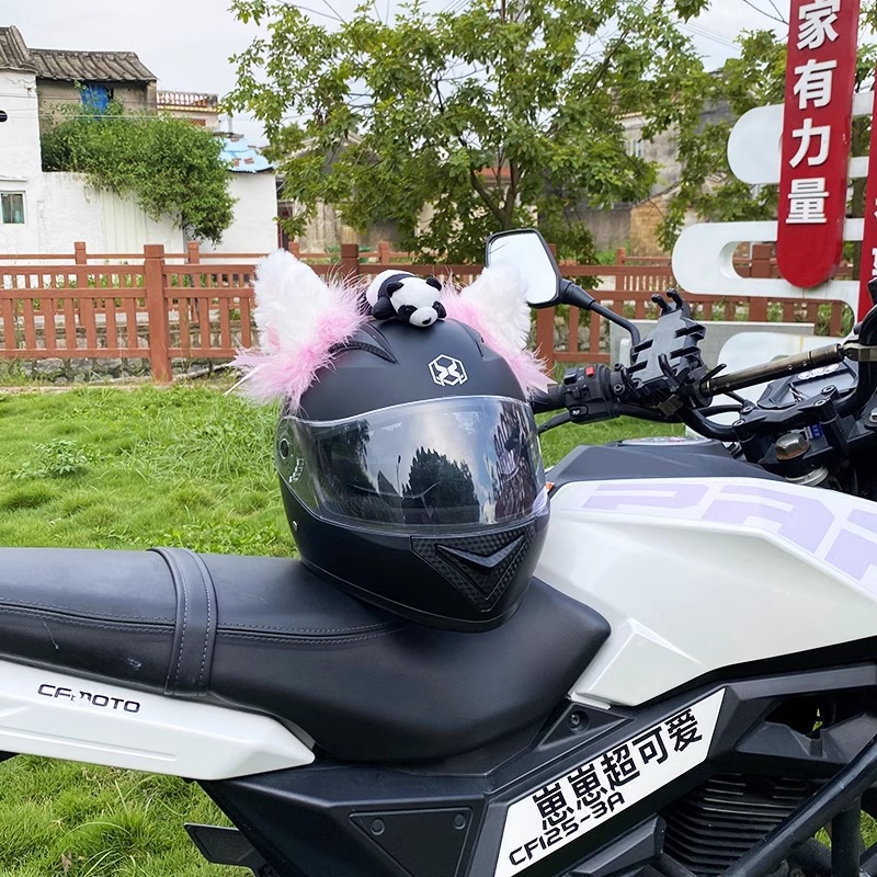 Helmet Decoration Accessories Detachable Plush Cat Ears Motorcycle Helmet