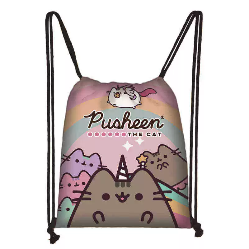 Рюкзак учебный Pusheen Fat Jimao с принтом периферийного типа, через стекло, зарубежная торговля, школьный рюкзак