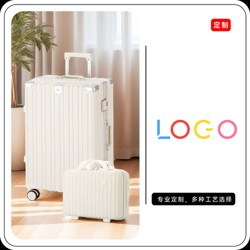 Custom logo printing luggage, DIY rolling suitcase travel bag aluminum frame box makeup box cover box with image printing
