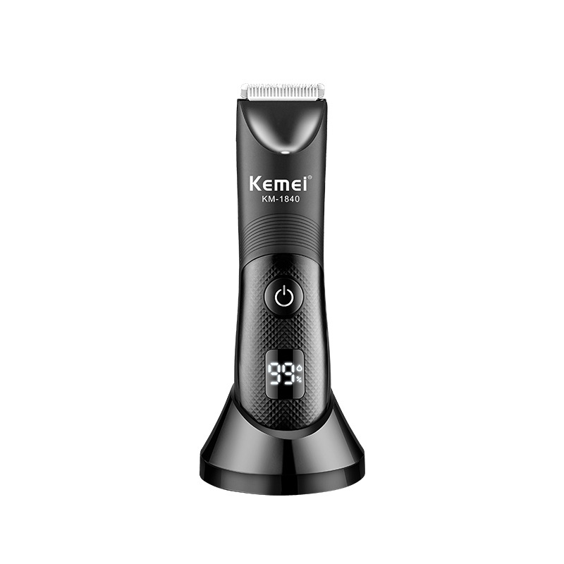 Cortadora de pelo Kemei, cortadora eléctrica impermeable con base, máquina multifuncional para afeitar y cortar el cabello KM-1840