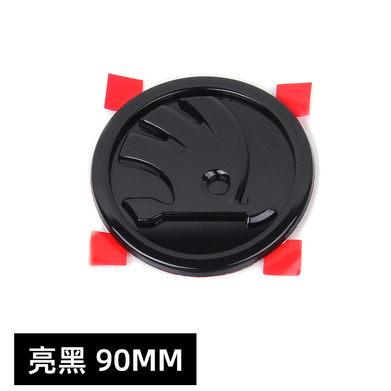 90MM 80MM Adecuado para Skoda Octavia Jingrui Etiqueta delantera y trasera Etiqueta de red media negra Etiqueta de cola ABS