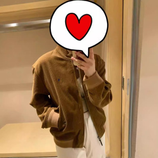 Rl Raff Autum New Pony Logo Embroidered Corduroy Jacket for Men and Women, Retro Old Money Style Jacket