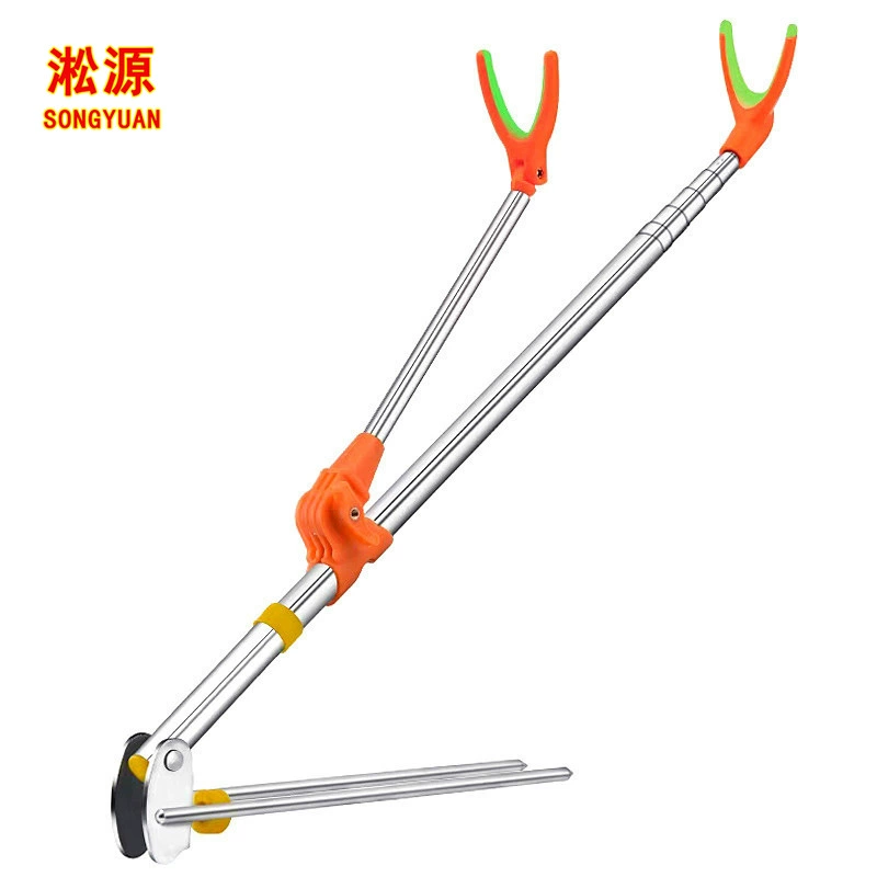 Кронштейн для удочки из нержавеющей стали, открытый рыболовный выдвижной ремень, кронштейн для установки грунта, нескользящий кронштейн для разборки граммы удочки, Аккумуляторный кронштейн