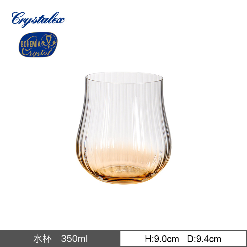 Vaso de cristal sin plomo importado de la República Checa, taza de pie alto vertical, simple nórdica, simple tulipán, vino tinto, agua doméstica image 9