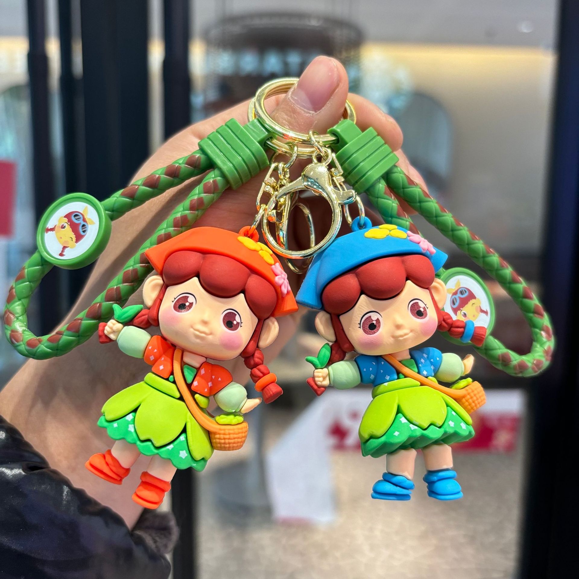 Flores transfronterizas elfos bolsos de pareja lindos colgantes de dibujos animados delicados colgantes de llaveros pequeños regalos