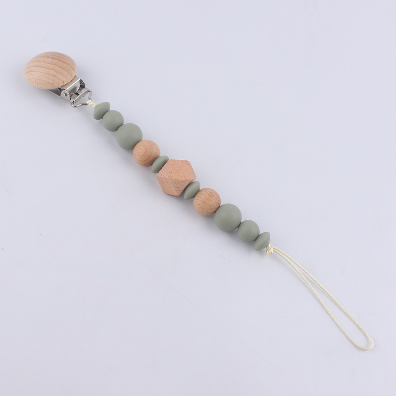 Nuevos suministros para bebés intervalo octogonal perlas Cadena de pezón calmante bebé mordedura molar Cadena de pezón cadena anti-caída