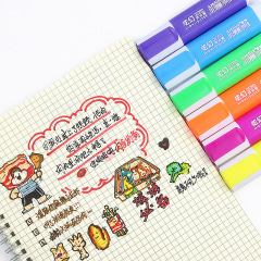 Fluorescent highlighter single-headed water-based emphasis pen axe large capacity colored marker pen minimalist journal pen wholesale