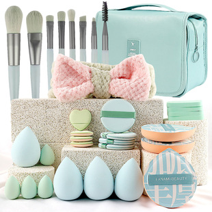 33-piece set of beauty tools with travel makeup bag makeup before makeup and after full set of beauty makeup makeup brush powder puff combination