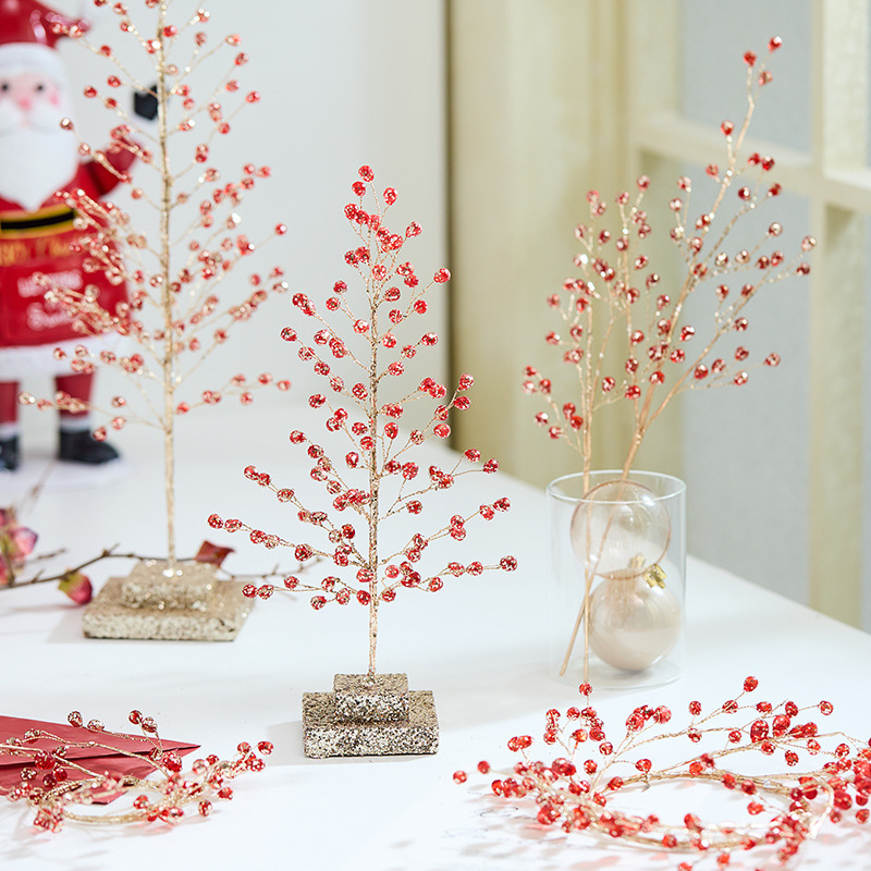 Buscando árbol de Navidad transfronterizo nuevo festivo acrílico rojo decoración de vacaciones accesorios DIY árbol transparente decoración