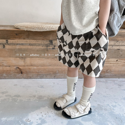 2024 new children's clothing summer style children's Korean style girls' summer clothing washed cotton overalls shorts boys' pants 122206