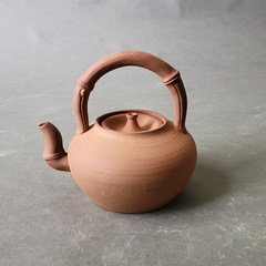Wholesale red clay handmade teapot with handle, ceramic teapot, electric teapot, charcoal stove tea brewing pot, water boiling pot