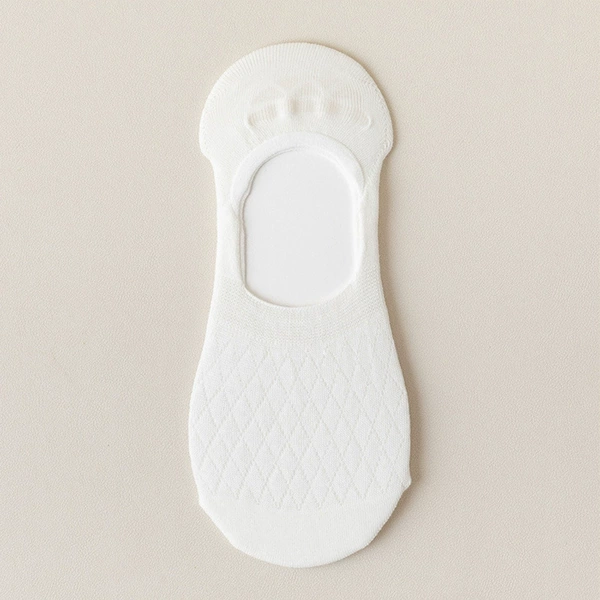 Diamond mesh invisible women's socks [white]