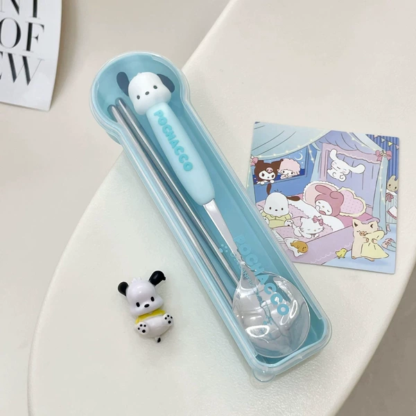 Pochacco — ложка + 304 палочки (круглый футляр)