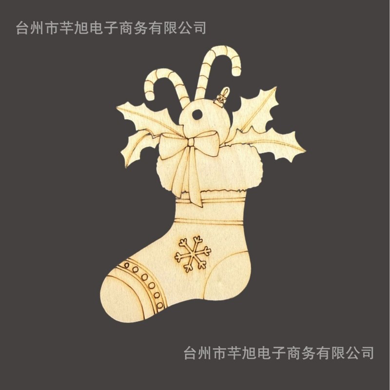 跨境木质工艺品创意圣诞节木片DIY道具圣诞节挂件|undefined